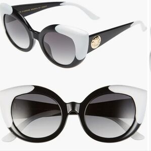 Cat eye sunglasses black and white crap eyewear